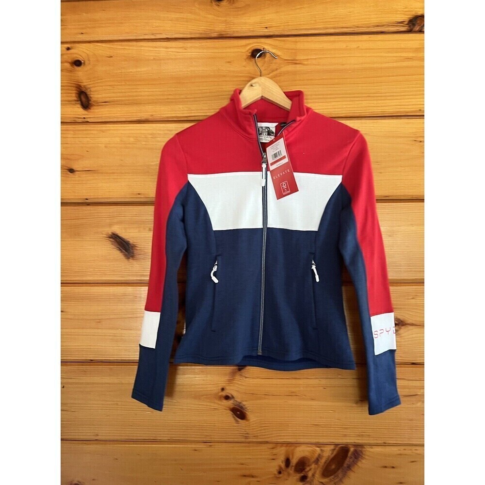 Spyder Speed Full Zip Fleece Jacket Women's XS Abyss Mock Neck Long Sleeves